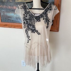 Johnny Was Biya Mesh top